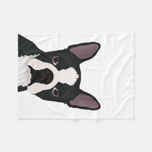 Boston-Terrier-Cartoon Fleecedecke (Vorderseite (Horizontal))
