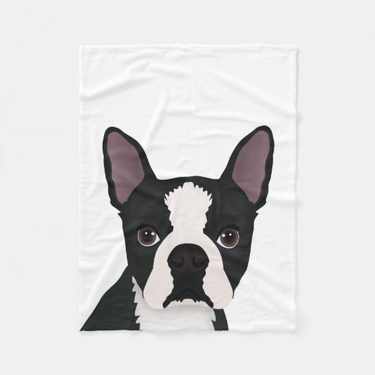 Boston-Terrier-Cartoon Fleecedecke (Vorderseite)
