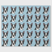 Boston Terrier Cartoon Geschenkpapier (Flach)