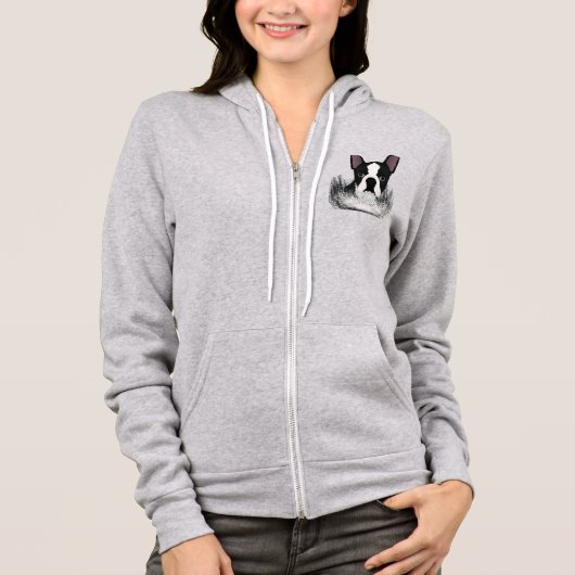 Boston-Terrier-Cartoon Hoodie (Vorderseite)