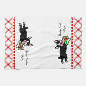 Boston-Terrier-Cartoon Küchentuch (Horizontal)
