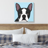 Boston Terrier Cartoon Leinwanddruck (Insitu (Schlafzimmer))