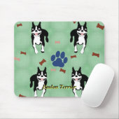 Boston Terrier Cartoon Mousepad (Mit Mouse)