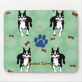 Boston Terrier Cartoon Mousepad