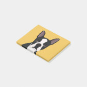 Boston-Terrier-Cartoon Post-it Klebezettel (angewinkelt)