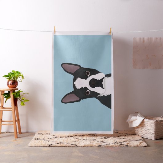 Boston-Terrier-Cartoon Stoff (Beispiel)