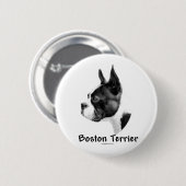 Boston Terrier Charcoal 2 - Button (Vorne & Hinten)
