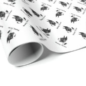 Boston Terrier Charcoal 2 Geschenkpapier (Rolleneckpunkt)