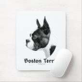 Boston Terrier Charcoal 2 Mousepad (Mit Mouse)