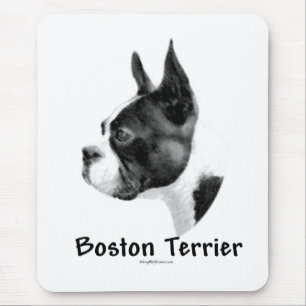 Boston Terrier Charcoal 2 Mousepad