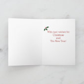 Boston Terrier Christmas Antlers Feiertagskarte (Innenseite)