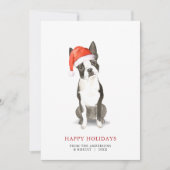 Boston Terrier Christmas Card Feiertagskarte (Vorderseite)