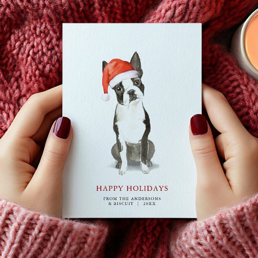 Boston Terrier Christmas Card Feiertagskarte