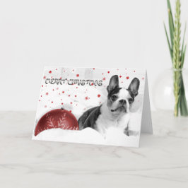 Boston Terrier Christmas Card Feiertagskarte
