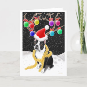 Boston Terrier Christmas Card Feiertagskarte