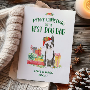 Boston Terrier Christmas Card From Dog Karte