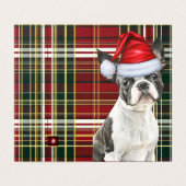 Boston Terrier Christmas Dog Holiday Kariert (Außenseite Aufgefaltet)
