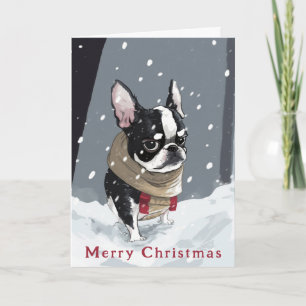 Boston Terrier Christmas Feiertagskarte