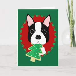 Boston Terrier Christmas Feiertagskarte