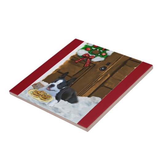 Boston Terrier Christmas Geschenke Fliese (Seite)