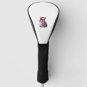 Boston Terrier Christmas Lights Weihnachtsmannmütz Golf Headcover