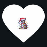 Boston Terrier Christmas Lights Weihnachtsmannmütz Herz-Aufkleber<br><div class="desc">Boston Terrier Christmas Lights Weihnachtsmannmütze Dog Lover</div>