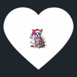 Boston Terrier Christmas Lights Weihnachtsmannmütz Herz-Aufkleber<br><div class="desc">Boston Terrier Christmas Lights Weihnachtsmannmütze Dog Lover</div>