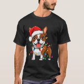 Boston Terrier Christmas Lights Xmas Dogs Men Wome T-Shirt (Vorderseite)