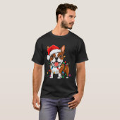 Boston Terrier Christmas Lights Xmas Dogs Men Wome T-Shirt (Vorne ganz)