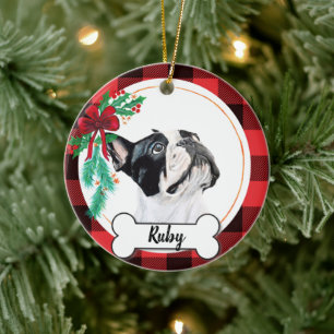 Boston Terrier Christmas Ornament