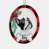 Boston Terrier Christmas Ornament (Rechts)