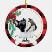 Boston Terrier Christmas Ornament (Vorne)