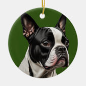 Boston Terrier Christmas Ornament (Vorne)