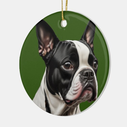Boston Terrier Christmas Ornament (Links)
