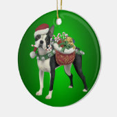 Boston Terrier Christmas Ornament (Links)