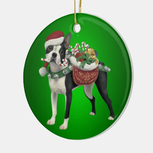 Boston Terrier Christmas Ornament (Links)