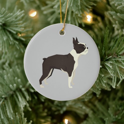 Boston Terrier Christmas Ornament (Baum)