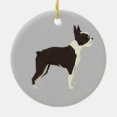 Boston Terrier Christmas Ornament (Hinten)