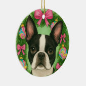 Boston Terrier Christmas Ornament (Rechts)