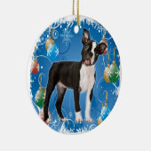 BOSTON TERRIER CHRISTMAS ORNANATION KERAMIKORNAMENT (Rechts)