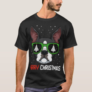 Boston Terrier Christmas Pajama Dog Sonnenbrille X T-Shirt