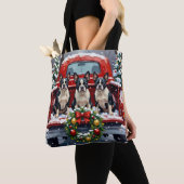 Boston Terrier Christmas Red Truck Holiday Tasche (Von Nahem)