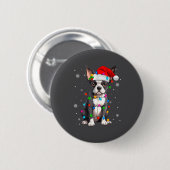 Boston Terrier Christmas Santa Hat  Button (Vorne & Hinten)