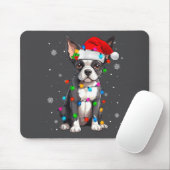 Boston Terrier Christmas Santa Hat  Mousepad (Mit Mouse)