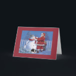 Boston Terrier Christmas Snowman und Santa Greetin Feiertagskarte<br><div class="desc">Familie und Freunde während der Ferienzeit zu erinnern ist eine wunderbare Möglichkeit, in Touch mit den Menschen behalten, die Sie Liebe und Pflege. Ich habe diese Hundeausweise mit Liebe und Sorgfalt erstellt, und ich bin sicher, dass jeder, der Hunde Lieben hat, sich freuen wird, sie zu erhalten. Sie haben die...</div>