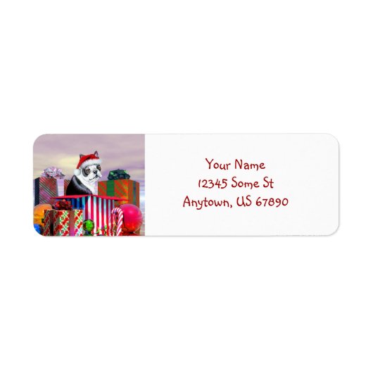 Boston Terrier Christmas Surprise Labels (Vorne)