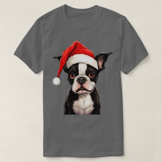 Boston Terrier Christmas T-Shirt (Design vorne)