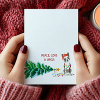Boston Terrier Christmas Tree Holiday Card
