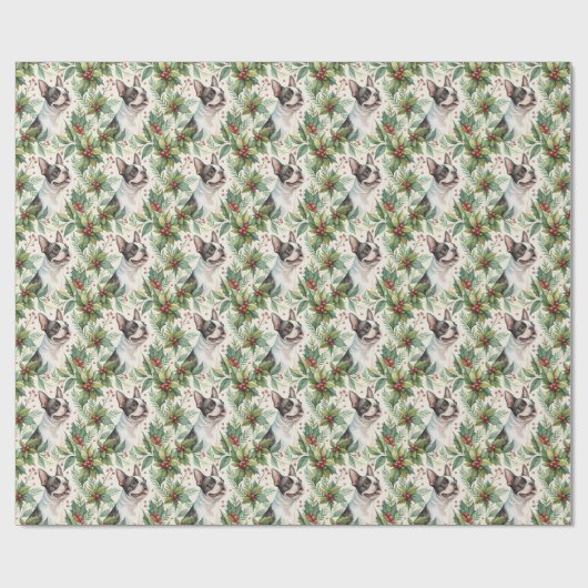Boston Terrier Christmas Wrapping Paper Geschenkpapier (Flach)
