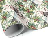 Boston Terrier Christmas Wrapping Paper Geschenkpapier (Rolleneckpunkt)